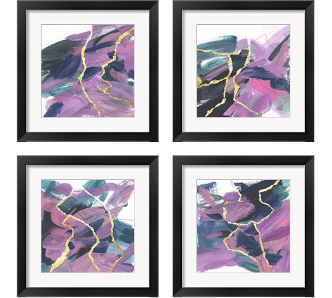 Divided Violet 4 Piece Framed Art Print Set by Melissa Wang