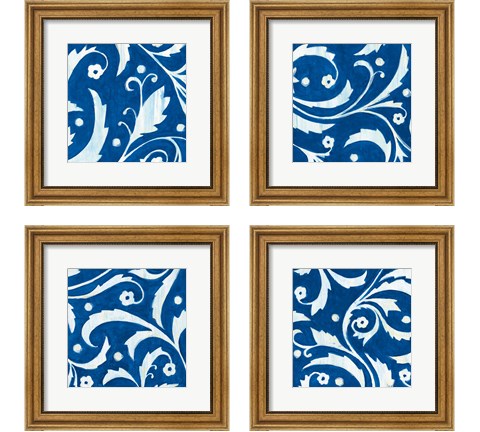 Tangled In Blue 4 Piece Framed Art Print Set by Hope Smith