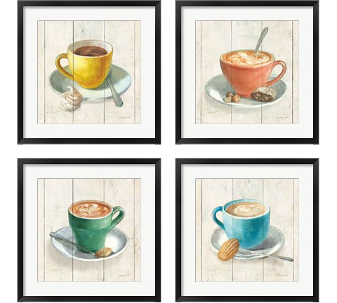 Wake Me Up Coffee 4 Piece Framed Art Print Set by Danhui Nai