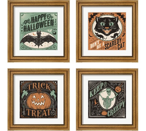 Scaredy Cats 4 Piece Framed Art Print Set by Janelle Penner