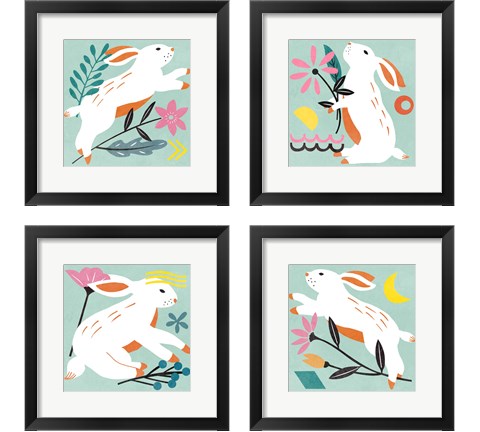 Easter Bunnies 4 Piece Framed Art Print Set by Melissa Wang