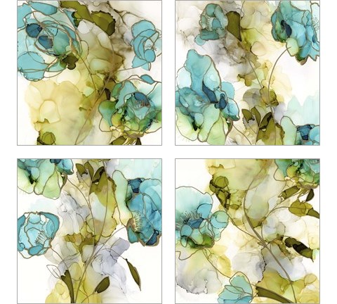 Flower Facets 4 Piece Art Print Set by Jennifer Goldberger