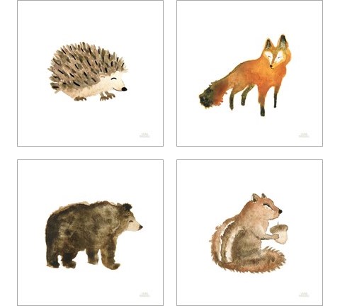 Woodland Whimsy  4 Piece Art Print Set by Laura Marshall