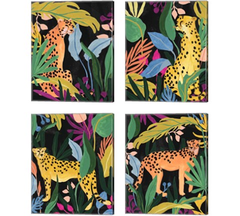 Cheetah Kingdom 4 Piece Canvas Print Set by June Erica Vess