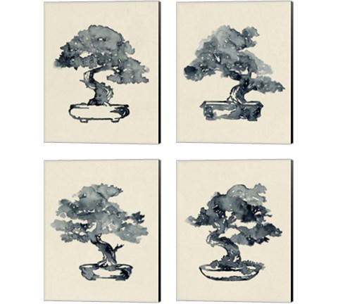 Indigo Bonsai 4 Piece Canvas Print Set by Jacob Green