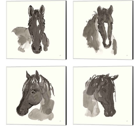 Horse Portrait 4 Piece Canvas Print Set by Chris Paschke
