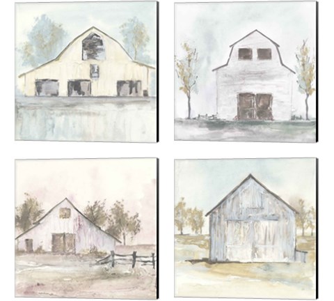 White Barn 4 Piece Canvas Print Set by Chris Paschke