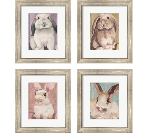 Bunny  4 Piece Framed Art Print Set by Elizabeth Medley