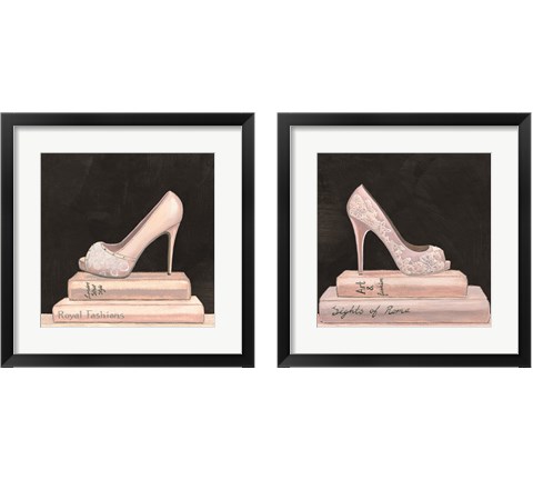 City Style Square on Black no Words 2 Piece Framed Art Print Set by Marco Fabiano