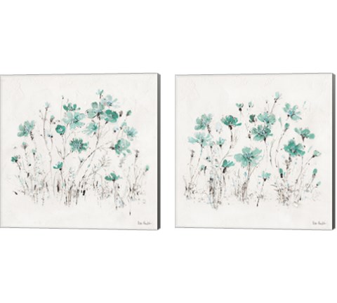 Wildflowers Turquoise 2 Piece Canvas Print Set by Lisa Audit