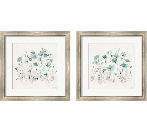 Wildflowers Turquoise 2 Piece Framed Art Print Set by Lisa Audit