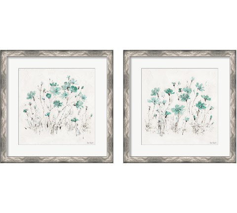 Wildflowers Turquoise 2 Piece Framed Art Print Set by Lisa Audit