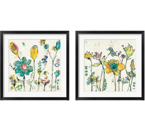 Garden Cream 2 Piece Framed Art Print Set by Kellie Day