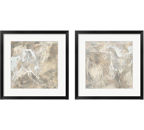 White Horse 2 Piece Framed Art Print Set by Chris Paschke
