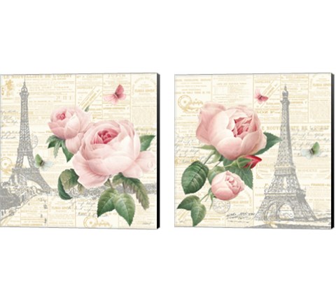 Roses in Paris  2 Piece Canvas Print Set by Katie Pertiet