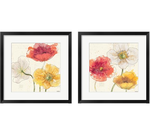 Painted Poppies  2 Piece Framed Art Print Set by Katie Pertiet