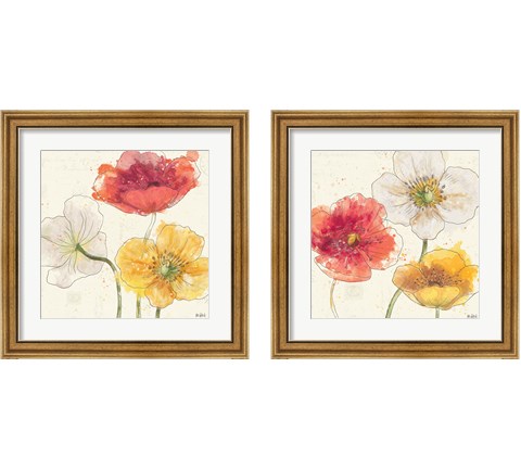 Painted Poppies  2 Piece Framed Art Print Set by Katie Pertiet