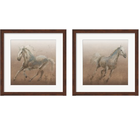 Stallion on Leather 2 Piece Framed Art Print Set by James Wiens