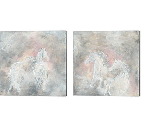 Blush Horses 2 Piece Canvas Print Set by Chris Paschke