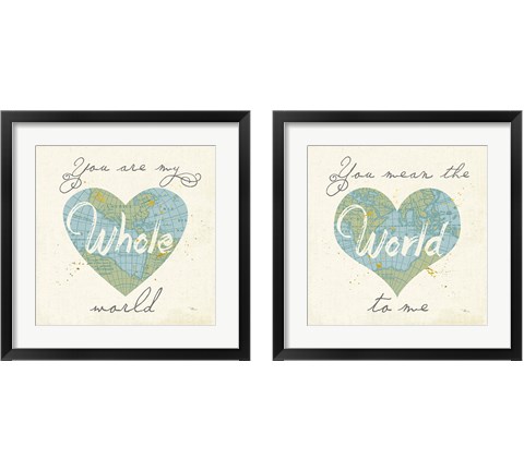 Love Map 2 Piece Framed Art Print Set by Pela Studio