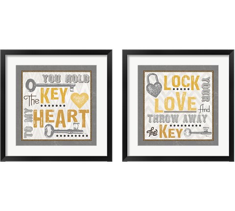Lock Your Love 2 Piece Framed Art Print Set by Pela Studio