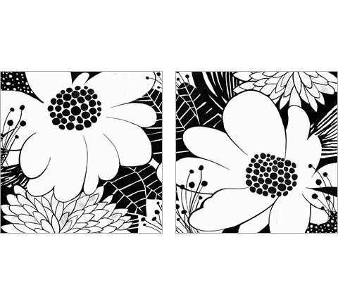 Feeling Groovy Black and White 2 Piece Art Print Set by Michael Mullan