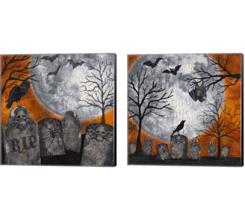 Something Wicked Graveyard 2 Piece Canvas Print Set by Tara Reed