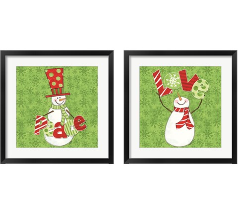 Winter Wonderland Snowmen 2 Piece Framed Art Print Set by Tara Reed