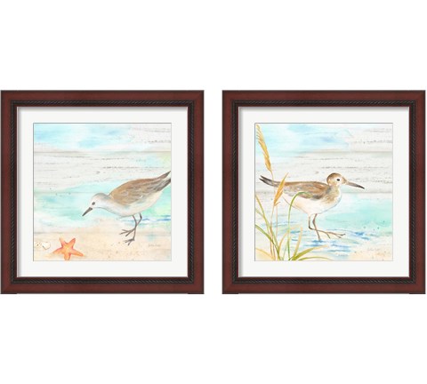 Sandpiper Beach 2 Piece Framed Art Print Set by Cynthia Coulter