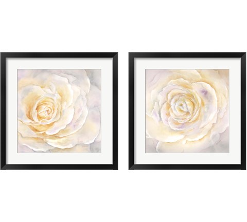 Watercolor Rose Closeup 2 Piece Framed Art Print Set by Cynthia Coulter