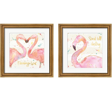 Flamingo Fever 2 Piece Framed Art Print Set by Anne Tavoletti