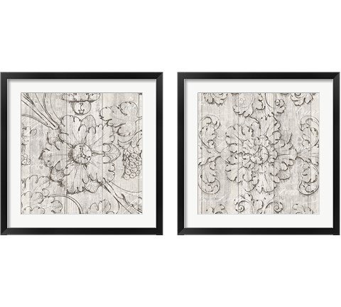 Italian Scroll on Driftwood 2 Piece Framed Art Print Set by Wild Apple Portfolio