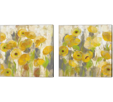 Floating Yellow Flowers 2 Piece Canvas Print Set by Silvia Vassileva