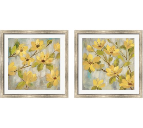 Golden Bloom Neutral 2 Piece Framed Art Print Set by Silvia Vassileva