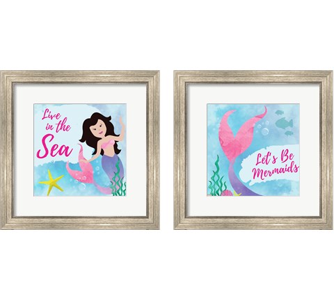 Be Mermaids 2 Piece Framed Art Print Set by ND Art & Design
