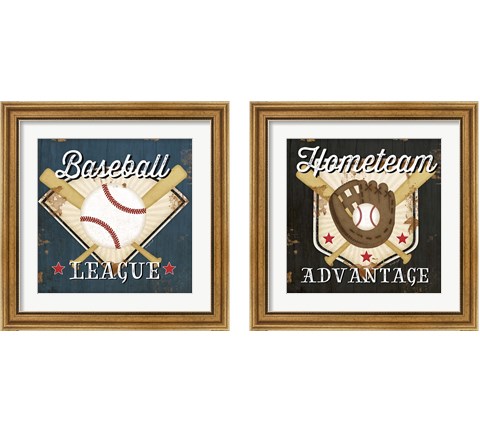 Baseball 2 Piece Framed Art Print Set by Jennifer Pugh