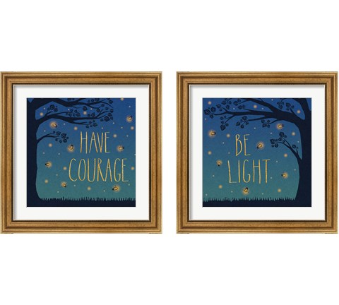 Twilight Fireflies 2 Piece Framed Art Print Set by Laura Marshall