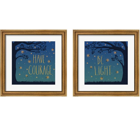 Twilight Fireflies 2 Piece Framed Art Print Set by Laura Marshall