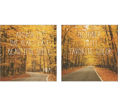October Color 2 Piece Art Print Set by Laura Marshall