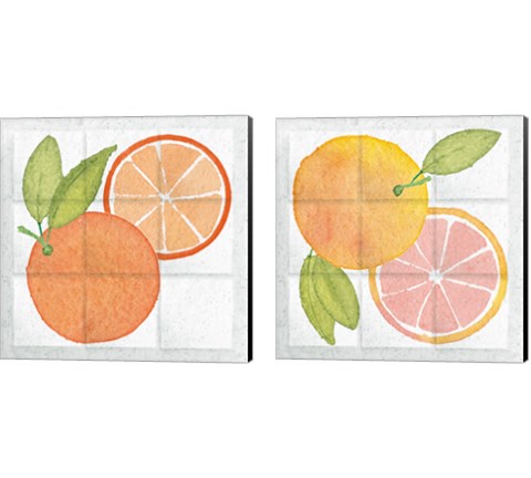 Citrus Tile 2 Piece Canvas Print Set by Wild Apple Portfolio