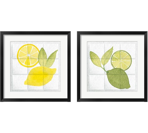 Citrus Tile 2 Piece Framed Art Print Set by Wild Apple Portfolio