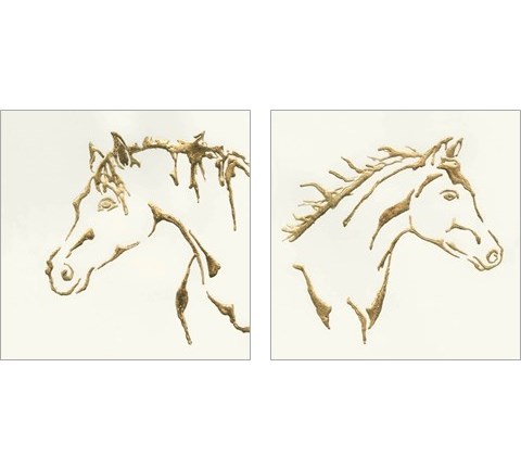 Gilded Horse 2 Piece Art Print Set by Chris Paschke