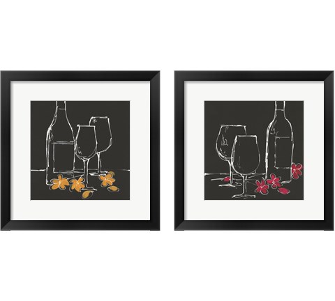 Wine on Black 2 Piece Framed Art Print Set by Chris Paschke