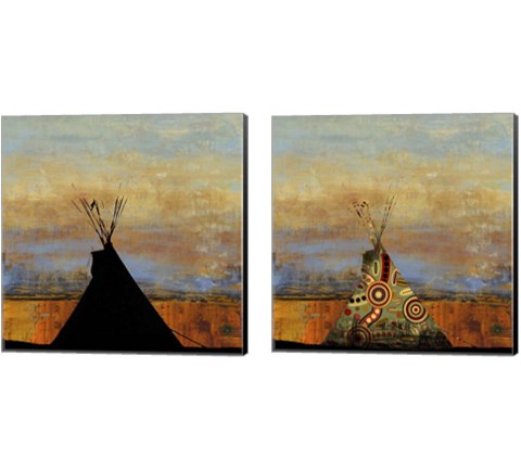 Blue Face & Falling Feather 2 Piece Canvas Print Set by Posters International Studio