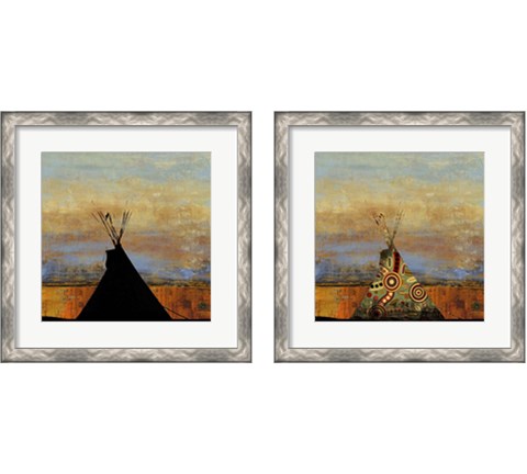 Blue Face & Falling Feather 2 Piece Framed Art Print Set by Posters International Studio