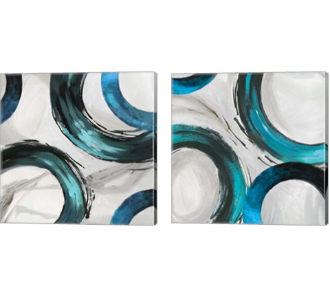 Teal Ring 2 Piece Canvas Print Set by Tom Reeves
