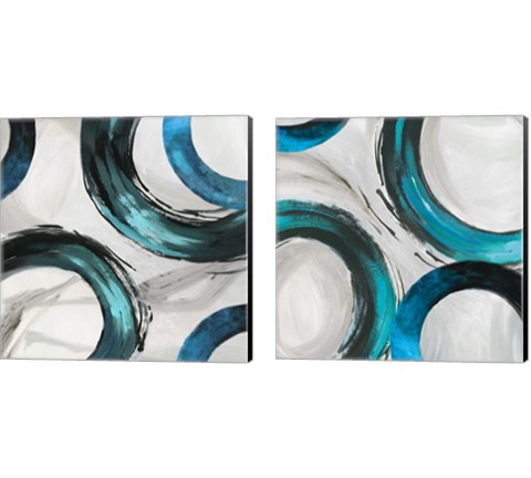 Teal Ring 2 Piece Canvas Print Set by Tom Reeves