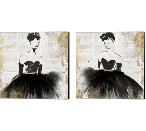 Lady in Black 2 Piece Canvas Print Set by Posters International Studio