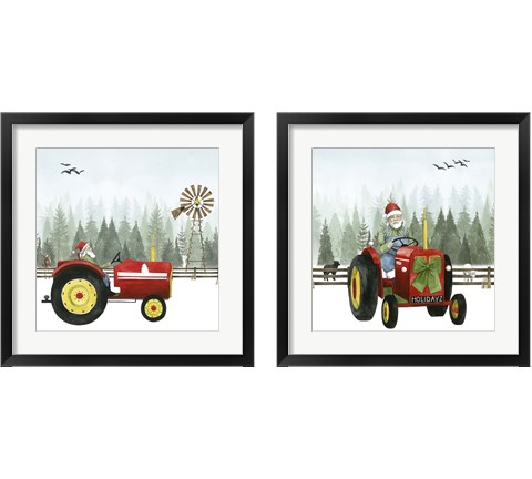 Country Santa 2 Piece Framed Art Print Set by Grace Popp