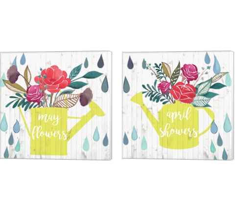 April Showers & May Flowers 2 Piece Canvas Print Set by Studio W